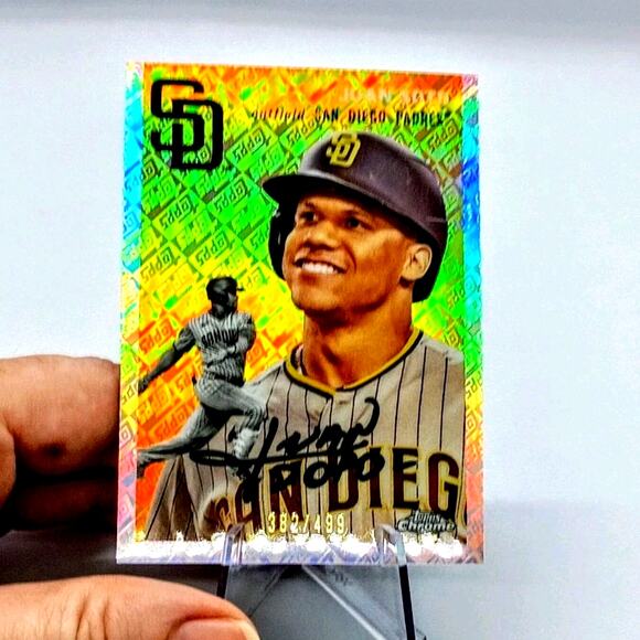 2023 Topps Chrome Platinum Ann- Juan Soto #346 Topps Logofractor /499 - Picture 3 of 7